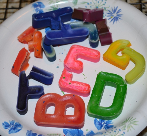broken recycled crayons