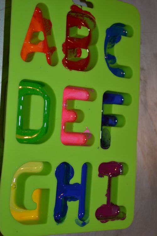metled recycled crayons