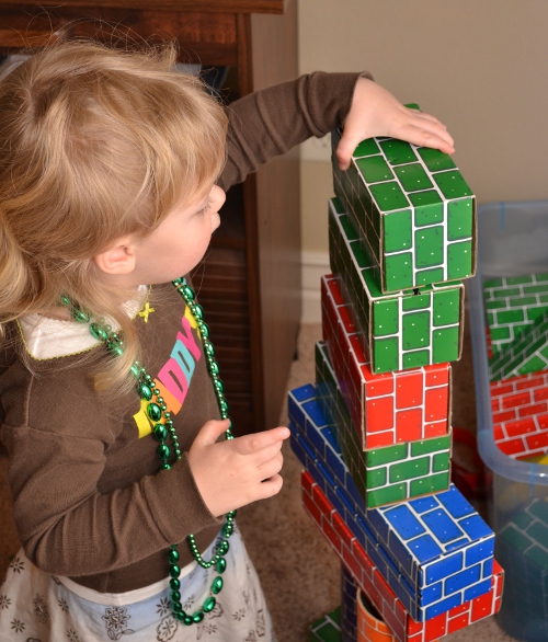 cardboard blocks