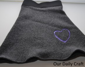 fleece skirt with heart