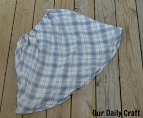 finished upcycled skirt